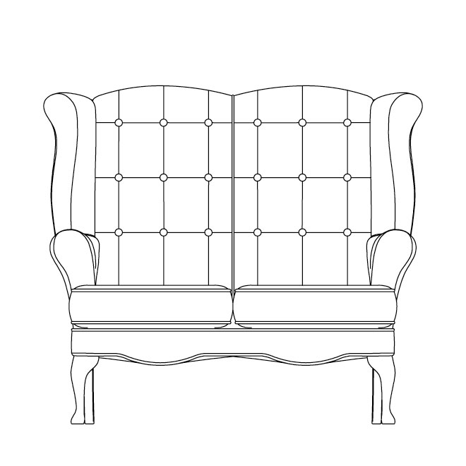 Chichester Two Seater Wing Back Sofa