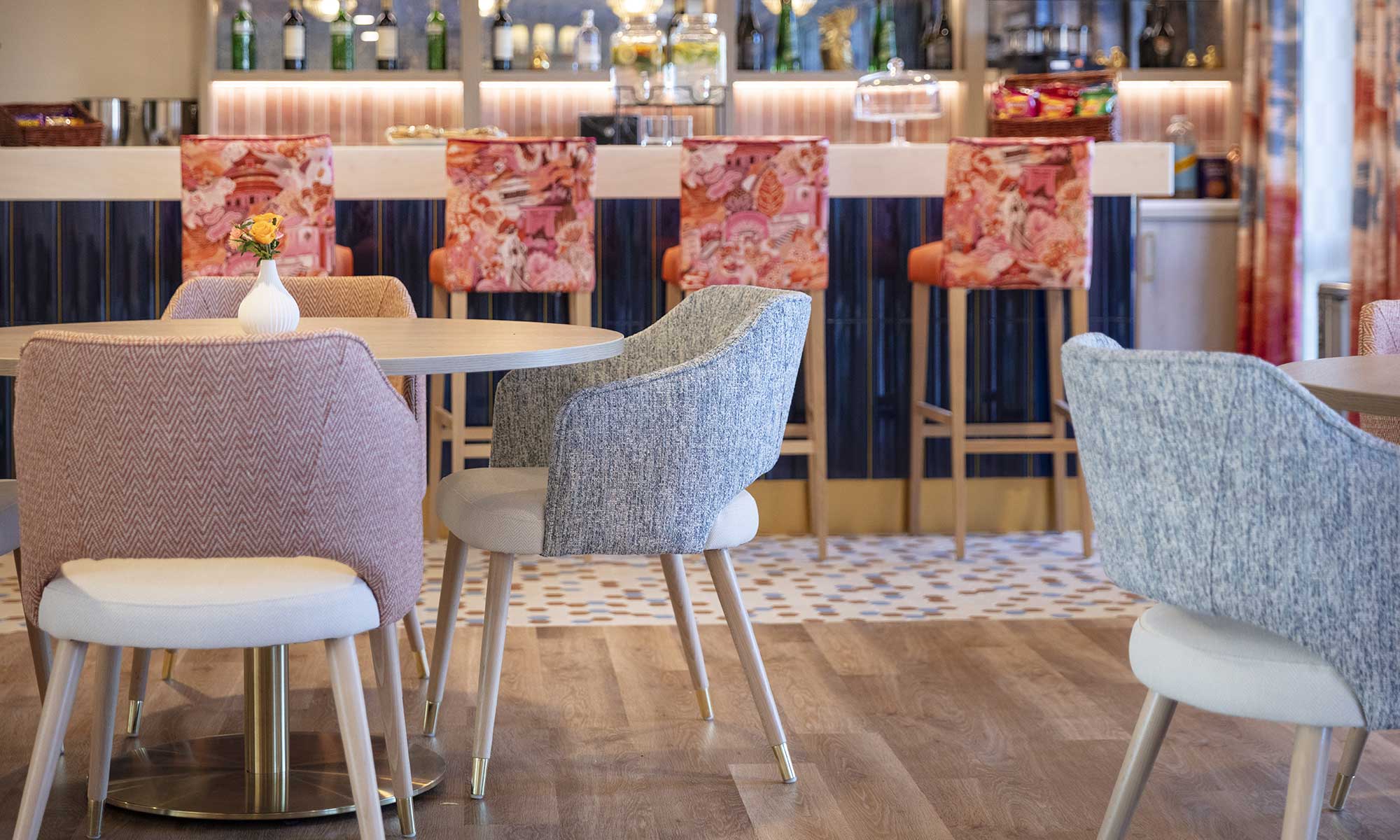 Bar stools and cafe area